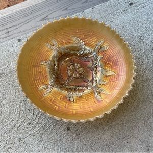 Antique Dugan Plate c1900, Apple Blossom Twigs, Carnival Glass